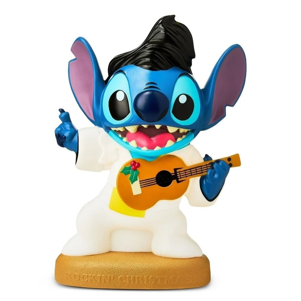 Disney Stitch Rockin Christmas Lighted Yard Decor 26in Elvis Blow Mold Gemmy